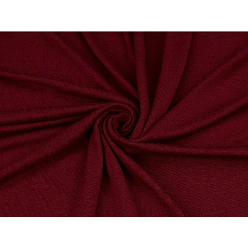 Wine Red T-shirt Dress with Pockets - Picture 4 of 7